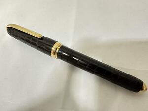 【AS 23007】1円スタート Louis Cartier ルイ カルティエ 万年筆 1847本限定 クロコ 型押しレザー ペン先 18K 750刻印あり インク無 現状品