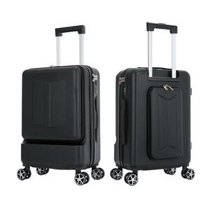 人気カラー【ブラック】スーツケース　キャリーバッグ　軽量　機内持ち込み　フロントオープン　新品未使用　送料無料