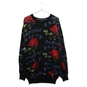 WACKO MARIA ワコマリア 22AW ROSE JACQUARD SWEATER ローズジャガードニットセーター ブラック