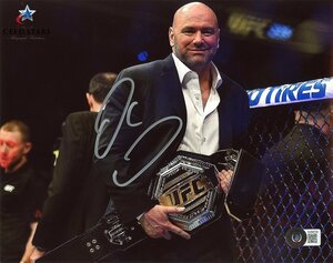 【CS】ダナ・ホワイト UFC 社長 直筆 サイン 入り 8×10 ポスター ベケット社 鑑定 証明付き UVケース付き 天才経営者 コナー・マクレガー