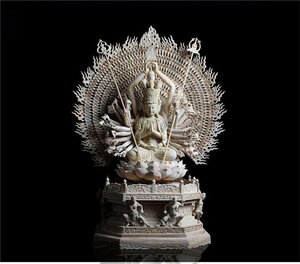 送料無料◆木彫珍品◆千手観音菩薩 樟木仏像　銅造　仏像　仏教　古美術品　美術品
