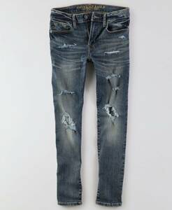 セール！！ラスト2！！◇◆AE/アメリカンイーグル/ AEO 360 Extreme Flex Super Skinny Jeans / W31×L32 / M.Destroy /