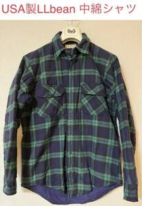 80s 90s USA製 OLD L.L.Bean エルエルビーン シンサレート ビンテージ シャツ ジャケット オールド アメリカ製 中綿 ブラックウォッチ 