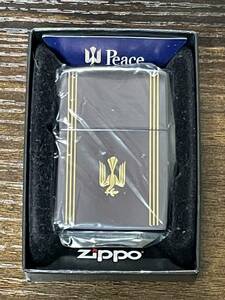 zippo ピース ブルーチタン ゴールド刻印 限定品 Peace BLUE TITAN 2019年製 PEACE ストライプ デットストック ケース 保証書
