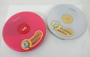 レトロコレクション　当時物 ＊SONY ソニー ＊CD-WALKMAN CDウォークマン 　ポータブルCDプレーヤー ＊2台（RED/WHITE) ＊MODEL D-EJ002　