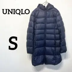 ユニクロ　UNIQLO ライトダウン　ロング　ネイビー　Sサイズ　a422