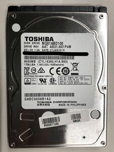 使用時間 2652時間 正常 TOSHIBA MQ01ABD100 1000GB 1TB n20240328-2