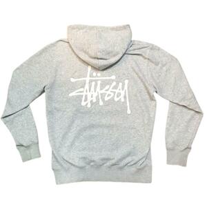 Stussy ステューシー ストゥーシー バックプリント スウェットパーカー S グレー ストリート ブランド メンズ 