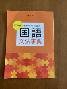 ☆進研ゼミ中学講座　中学1年生　中一国語文法事典☆