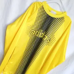 90s ａｄｉｄａｓ デカロゴ  ロングtシャツ 長袖 イエロー ロンt ウェア