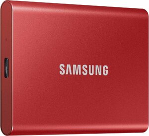 SAMSUNG T7 ポータブル SSD 2TB - 最大1050MB/s - USB 3.2 外付けソリッドステートドライブ、レッド (MU-PC2T0R/AM)