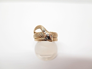 ★☆【イエロー ゴールド】K18 750 スネーク 蛇 デザイン リング 指輪 ホールマーク #11 ot☆★