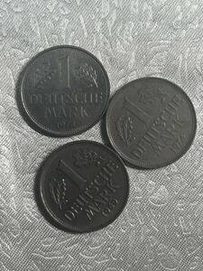 ドイツ連邦共和国1マルク硬貨　3枚