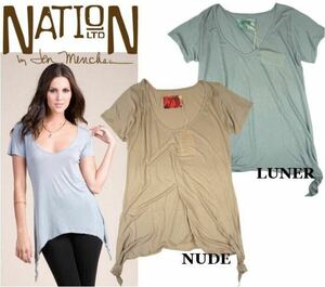 ★新品★ [NATION LTD/ネ-ション]LANAI TEE カットソー シャツ 無地 ヘムライン(NUDE / size L)