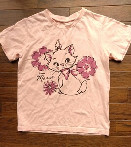 ベルメゾン　マリー　半袖Ｔシャツ　130　女の子　ピンク　猫　中古品 コットン　ディズニー