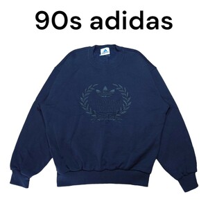 90s adidas　ビッグロゴ刺繍　スウェットトレーナー　古着　アディダス