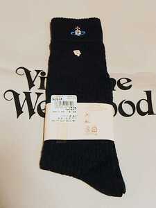 viviennewestwood ヴィヴィアンウエストウッド／レディース クルーソックス 靴下／23㎝から24㎝／新品未使用／ソックス　 22　黒