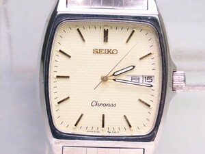 ■♪価格高騰! 資産価値！ 稼働 電池新品 メンズ ビンテージ 高級超レア！ SEIKO セイコー CHRONOS クロノス デイデート クオーツ5H23-5110