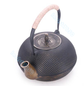 鋳鉄製鉄瓶 提梁鉄瓶 やかんを沸かす 鉄瓶 お茶の道具 手作り コーティングなし 老鉄瓶 ティーポット 1.8L