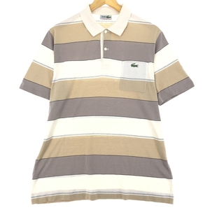 古着 ラコステ LACOSTE CHEMISE フレンチラコステ 半袖 ボーダー ポロシャツ 6 メンズXL /eaa436192