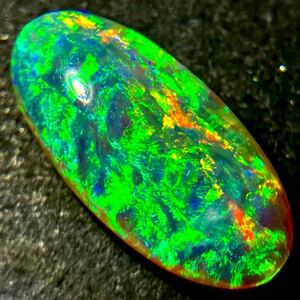 遊色効果抜群!!［天然オパール4.048ct］A 17.6×8.6mm ルース 裸石 opal 宝石 ジュエリー jewerly