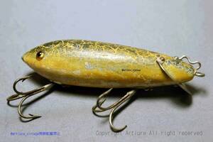 VINTAGE WOODEN LURE HEDDON HEDDON CRAB WIGGLER #1800 1915～ GLASS EYES（7277-62　）USA MADE #OLDLURE #ARTLURE_VINTAGE 