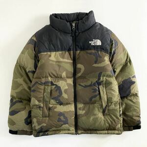 ◯24a17 THE NORTH FACE ノースフェイス ダウンジャケット ダウン80％ ナイロンジャケット NDJ91864 キッズ 140 マルチカラー カモフラ