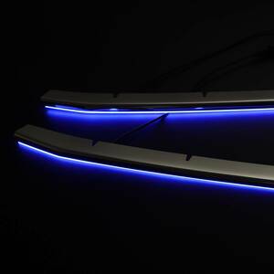 30ALPHARD アルファード30系前期 フロントバンパーLEDグリルガーニッシュ ステンレス成型 ブルー点灯 未使用 匿名配送 送料無料 売切り