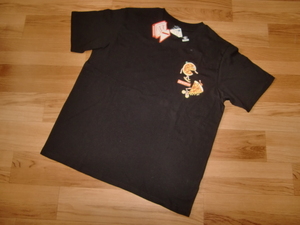 新品 GU ミハラヤスヒロ コラボ 半袖Tシャツ 黒 L メンズ 　ピザーラ ピザ柄 Tシャツ 半袖シャツ　　レディース 可愛い