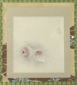 ◆◇中村 貞以(NAKAMURA Teii/ Osaka,1900‐1982) 秋果図（無花果/イチジク）物故作家掛軸◇◆夏 初秋 年中・普段掛け 魔除け JY2022