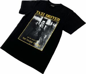 THUNDER PLUS ☆ 名作 TAXI DRIVER デニーロ 両面プリント◎ Tシャツ ブラック M 古着MIX サンダープラス 映画 タクシードライバー■S1988