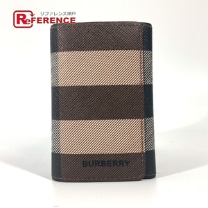 BURBERRY バーバリー 6連 鍵 ボーダー チェック キーケース ブラウン レディース【中古】