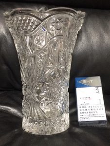 ボヘミアンガラス 24pdo 花瓶 未使用品