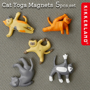 マグネット KIKKERLAND CAT YOGA MAGNET キャットヨガマグネット 5個セットW4.3×D1×H3.3cm