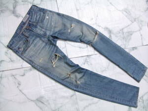 ★AG-ED DENIM Adriano Goldschmied（アドリアーノ・ゴールドシュミット）クラッシュ加工デニムパンツ★サイズ２８