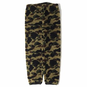 A BATHING APE ア ベイシング エイプ パンツ サイズ:XL 1stカモ 猿迷彩 フリース パンツ グリーンカモ ボトムス ズボン ストリート