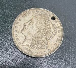 アメリカ　モルガンダラー　1ドル　銀貨　1921　アンティーク　コイン　◆売上No2039