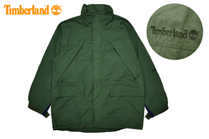 A-4476★送料無料★美品★Timberland WEATHERGEAR ティンバーランド★グリーン フード収納 フィールド マウンテン パーカー ジャケット Ｌ