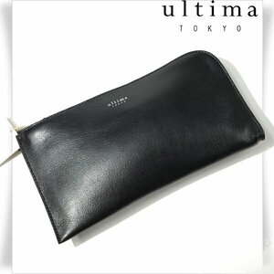 新品1円～★ultima TOKYO ウルティマ トーキョー 牛革 本革オールレザー クラッチバッグ セカンドバッグ 黒 ブラック 正規店本物 ◆9888◆