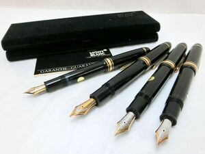 1000円スタート 万年筆4点まとめ MONTBLANC モンブラン マイスターシュテュックNo.146/No.149 ペン先4810 14C/14K 585 文房具 WHO B216