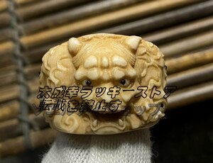 爆売り！提げ物　鹿角彫 根付★ ・東洋彫刻・現代根付