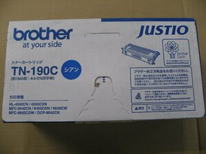 【ジャンク品 】【倉庫浸水による箱水濡れ】brother(ブラザー)　【純正トナー】 TN-190C　トナーカートリッジ（シアン）