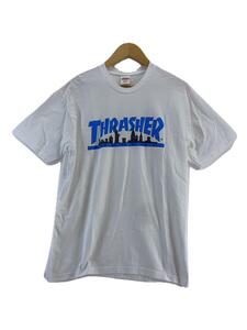 Supreme◆21AW/×Thrasher Skyline Tee/Tシャツ/M/コットン/WHT/プリント