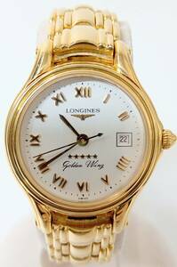 LONGINE　GoldenWing　ゴールデンウイング　L3.106.6 金無垢　K18 750 クォーツ　電池式　デイト　ゴールド 約67.2g　店舗受取可