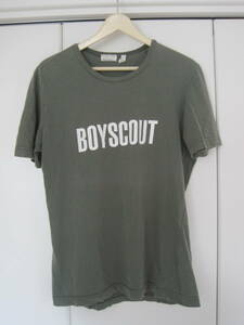 90年代　初期　本人期 イタリア製　HELMUT LANG ヘルムートラング　ジーンズ　BOYSCOUT 背中ロゴ入り　Tシャツ　M