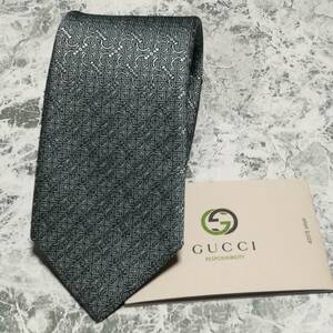 【新品未使用】グッチ ネクタイ ブルー系 総柄 GG シルク 絹 イタリア製 メンズ 男性 GUCCI 4200201i