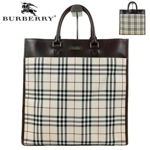 【S3123】【極美品】BURBERRY バーバリー ハンドバッグ ビジネスバッグ ブリーフケース 書類カバン ノバチェック レザー