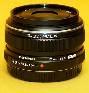 ★一発即決★オリンパス純正★M.ZUIKO DIGITAL 17mm F1.8★ブラック★最新ファームウェアに更新済です★マイクロフォーサーズ★ミラーレス