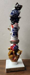 PBR Pabst Blue Ribbon Happy Cats Yarn 11" Draft Beer Tap Handle New in Box 海外 即決