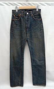 ブルー LEVI’S リーバイス ビッグE 47501-0117 ボタン555刻印 ダメージ加工 ジーンズ 表記W31